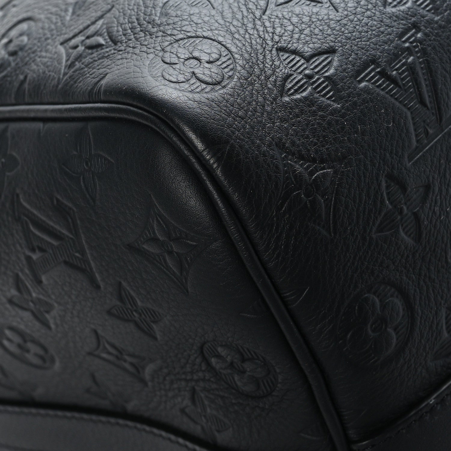 Louis Vuitton Calfskin Shadow Monogram Keepall Bandouliere 50 Black 8 of 9