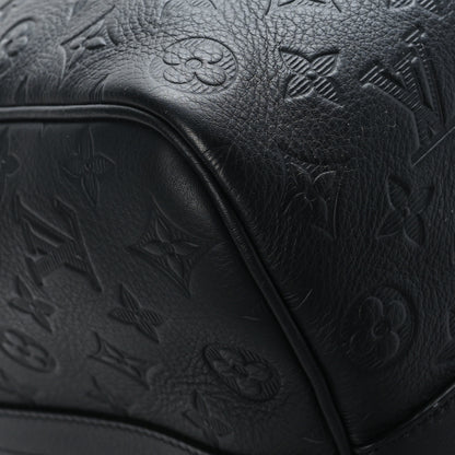 Louis Vuitton Calfskin Shadow Monogram Keepall Bandouliere 50 Black 8 of 9
