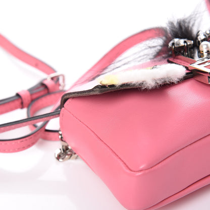 Fendi Nappa Rabbit Fox Fur Micro Buggie Baguette Rosa Fluo Multicolor 8 of 12