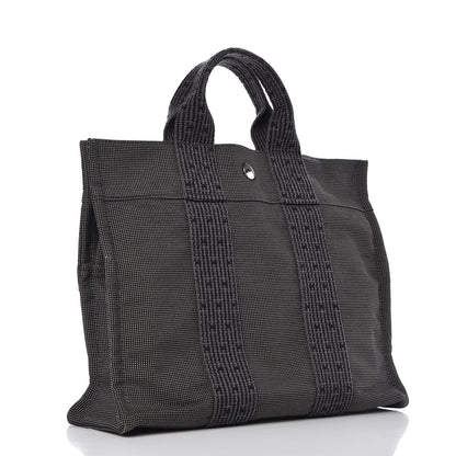 Hermes Canvas Herline PM Tote Grey 3 of 9
