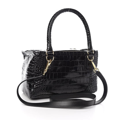 Givenchy Calfskin Crocodile Embossed Small Pandora Black 3 of 10