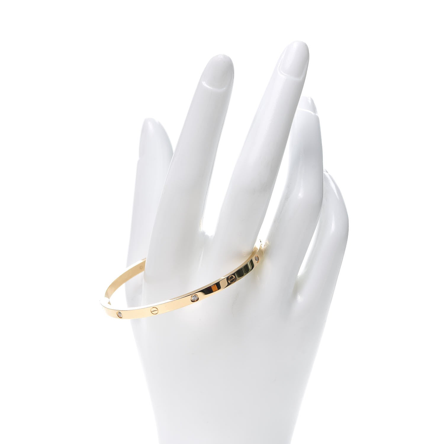 Cartier 18K Yellow Gold 6 Diamond Small LOVE Bracelet 17 2 of 7