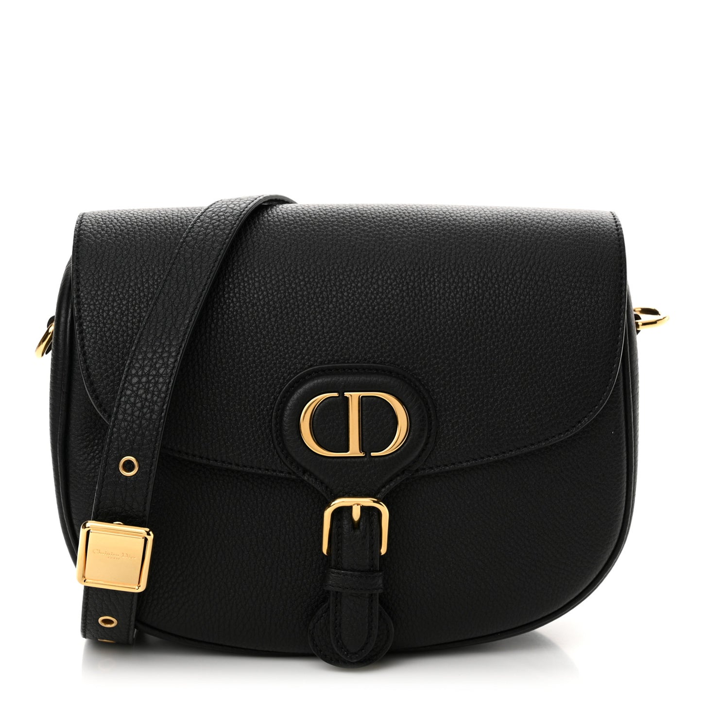 Grained Calfskin Medium Bobby Flap Black