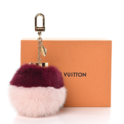 Louis Vuitton Mink Fur Bubble Duo Bag Charm Violet Pink 3 of 3