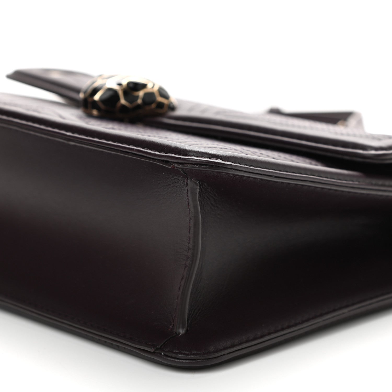 Bulgari Quilted Nappa Smooth Calfskin Serpenti Forever Diamond Blast Shoulder Bag Plum 9 of 9
