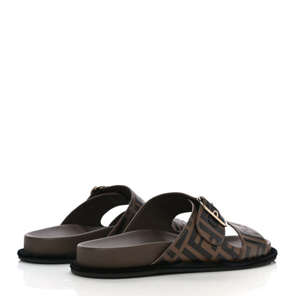Fendi Calfskin FF Embossed Slide Sandals 40.5 Maya Black 4 of 12