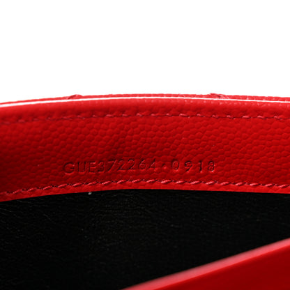 Saint Laurent Grain De Poudre Matelasse Chevron Monogram Flap Wallet Red 7 of 9