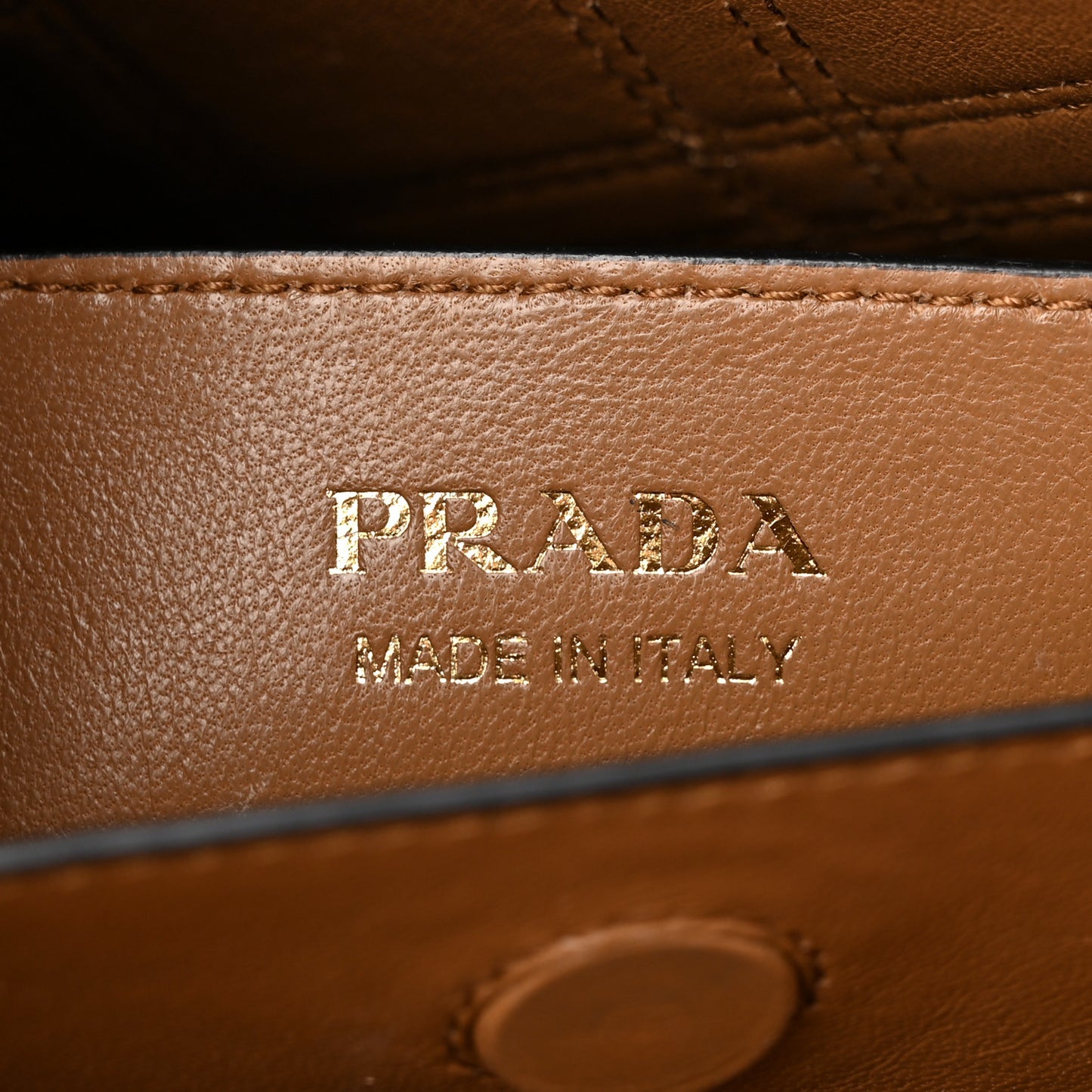 City Calfskin Diamond Stitched Medium Double Bag Caramel