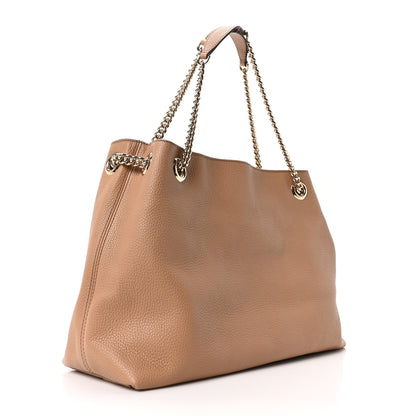 Gucci Pebbled Calfskin Medium Soho Chain Shoulder Bag Camelia 3 of 10