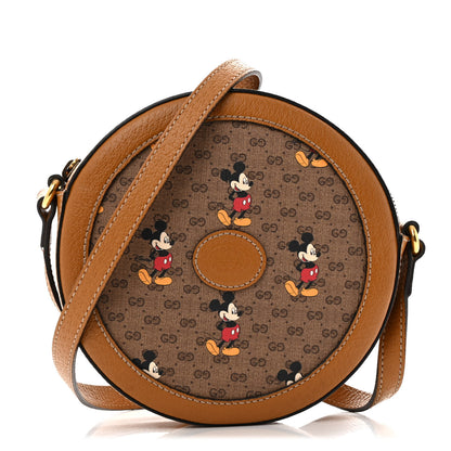 Gucci X DISNEY Mini Vintage GG Supreme Monogram Mickey Mouse Round Shoulder Bag Beige Vintage Sun Oil 1 of 13