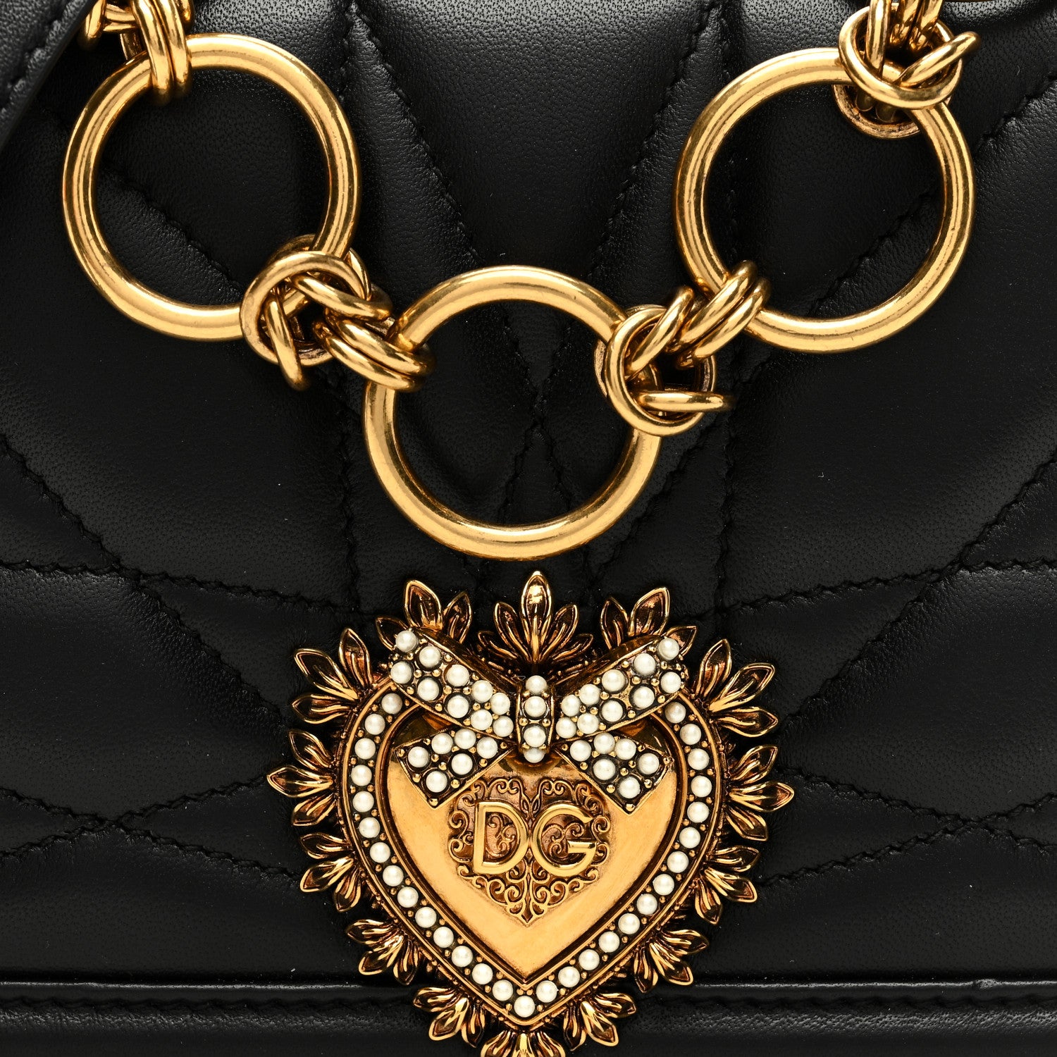 Dolce & Gabbana DOLCE GABBANA Lambskin Mini Devotion Crossbody Bag Black 7 of 9