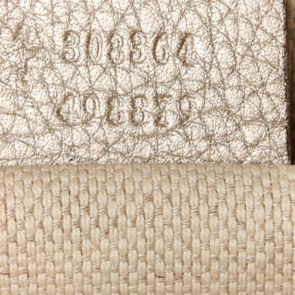 Gucci Metallic Pebbled Calfskin Small Soho Disco Bag Golden Beige 8 of 18