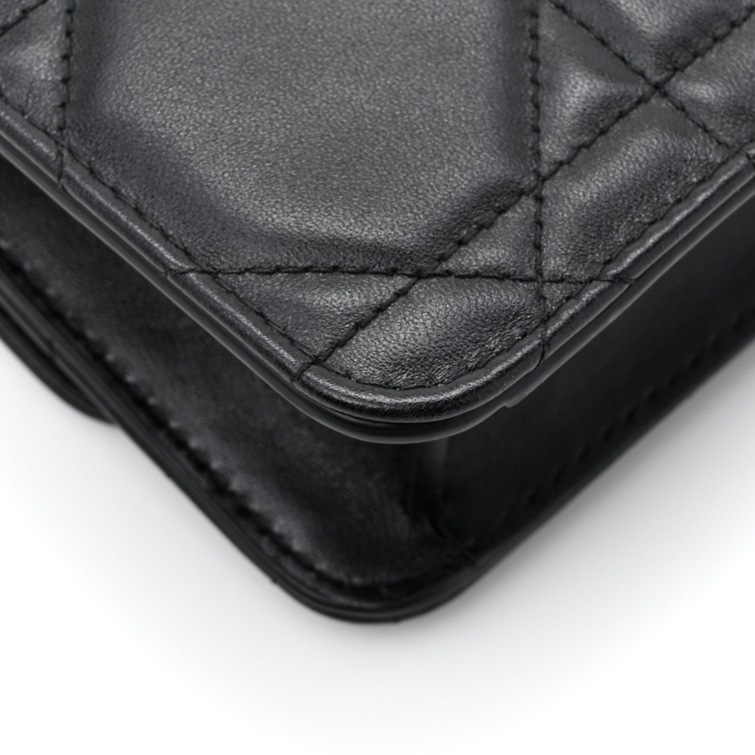 Christian Dior Lambskin Macrocannage Miss Caro Pouch With Chain Black 12 of 12