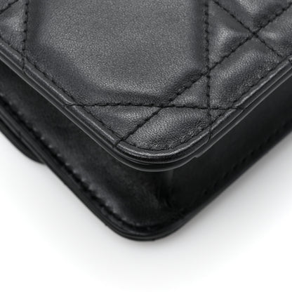 Christian Dior Lambskin Macrocannage Miss Caro Pouch With Chain Black 12 of 12