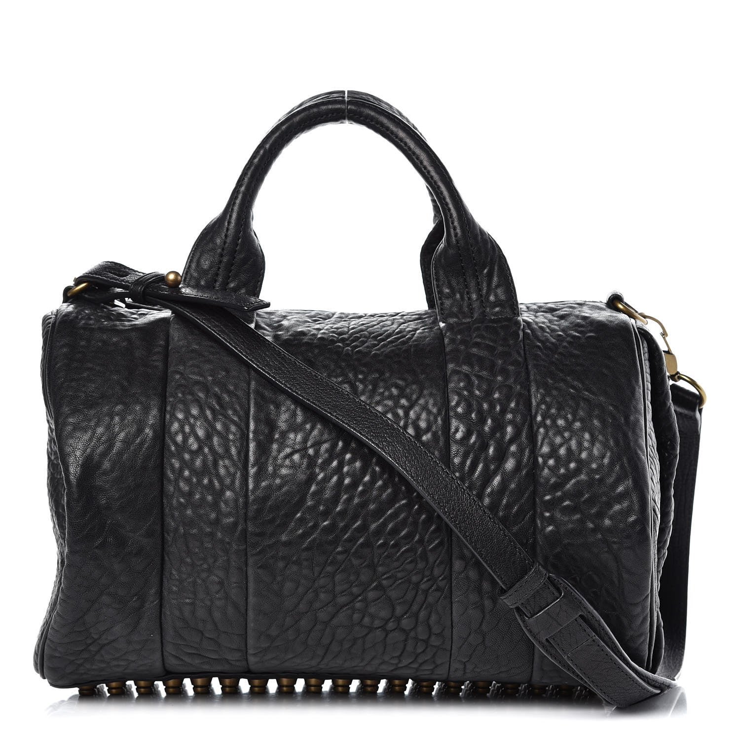 Alexander Wang Pebbled Lambskin Rocco Black Antique Brass Hardware 1 of 11