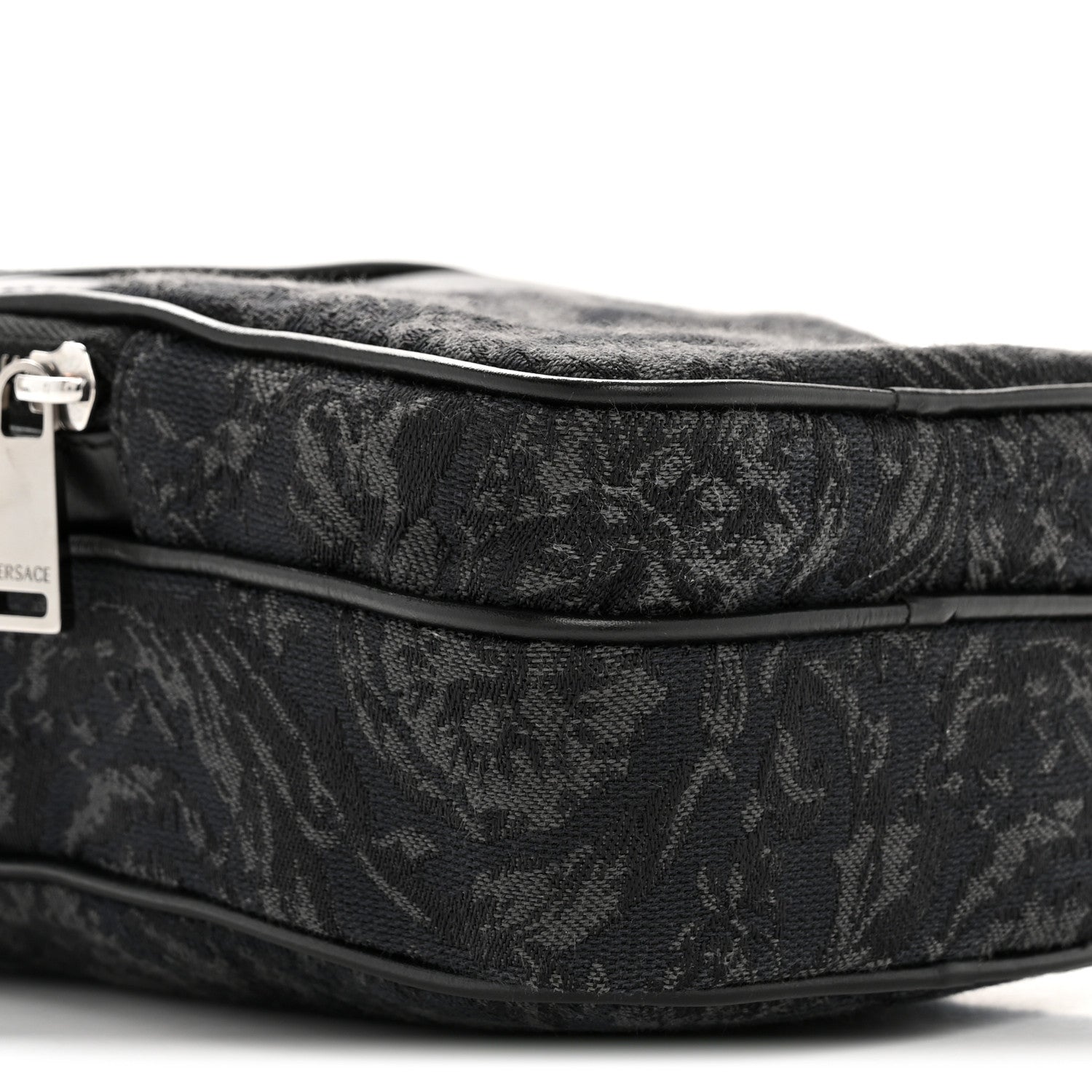 Versace Fabric Jacquard Calfskin Small Barocco Crossbody Bag Black 8 of 11