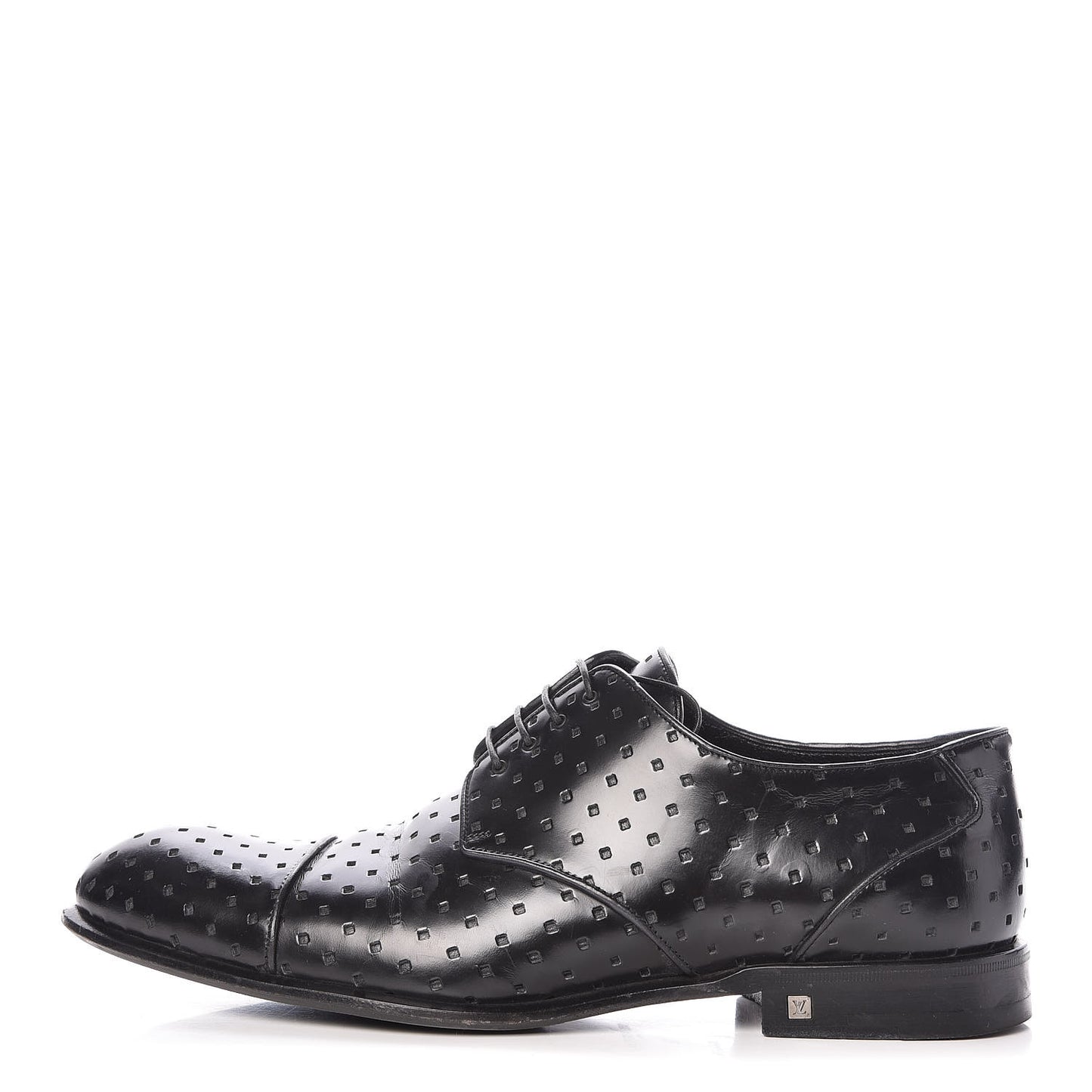 Calfskin Mens Mulholland Derby Lace Up Shoes 8 Black