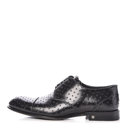 Louis Vuitton Calfskin Mens Mulholland Derby Lace Up Shoes 8 Black 1 of 13