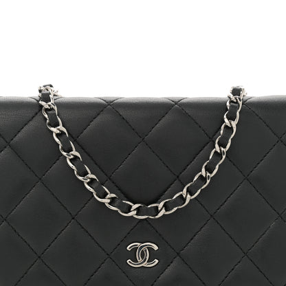 Chanel Lambskin Quilted Wallet On Chain WOC Black 8 of 14