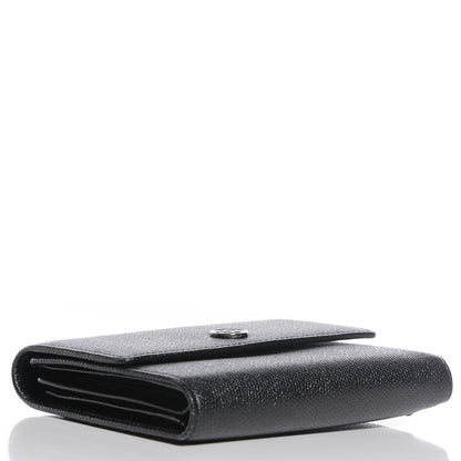 Chanel Grained Calfskin CC Button Flap Wallet Black 4 of 9