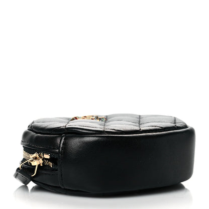 Chanel Lambskin Enamel Quilted Zip Around Classic Coin Purse Black 4 of 9
