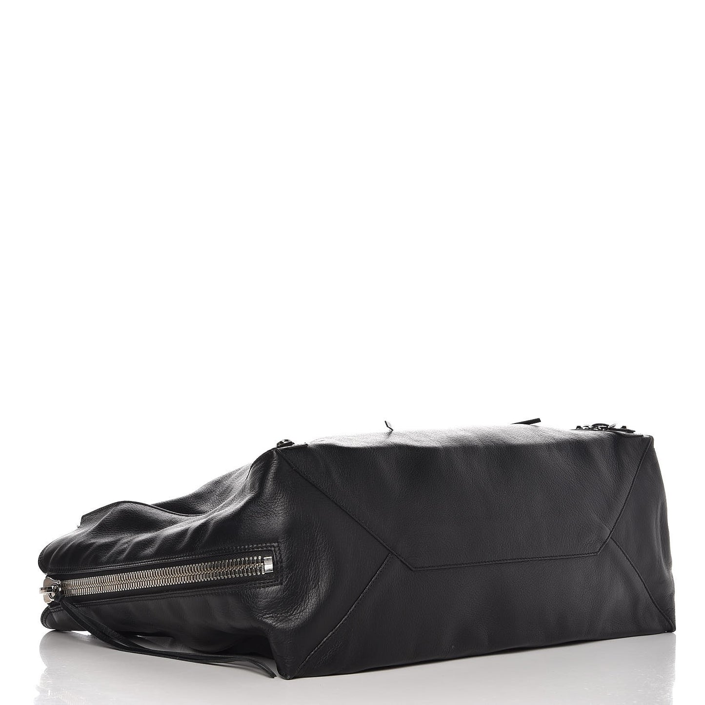 Supple Calfskin Papier A4 Zip Around Tote Black