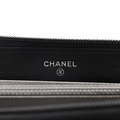 Chanel Patent Calfskin Lucky Symbols Zip Around Wallet Black 6 of 12