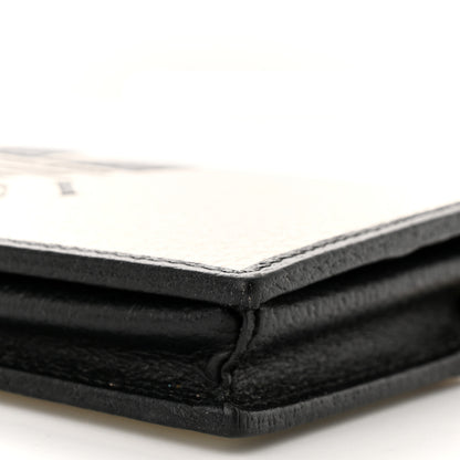 Gucci X ADIDAS Textured Dollar Calfskin Trefoil Embossed Wallet On Chain Off White Black 10 of 17