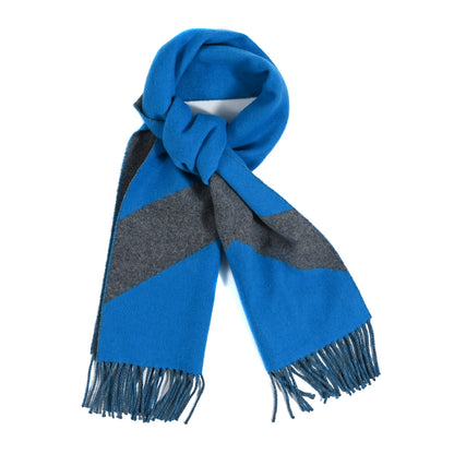 Hermes Cashmere Fringe Scarf Blue 1 of 4