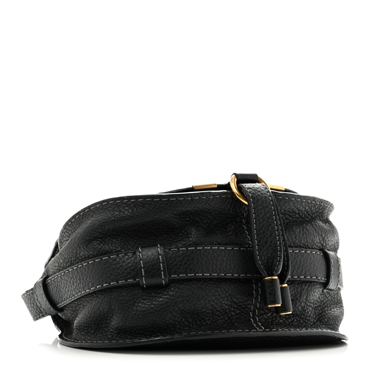 Chloe Grained Calfskin Small Marcie Saddle Bag Black 4 of 15