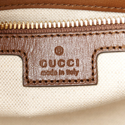 Gucci GG Supreme Monogram Azalea Calfskin Retro Interlocking G Wristlet Messenger Bag Beige Ebony Brown Sugar 6 of 10