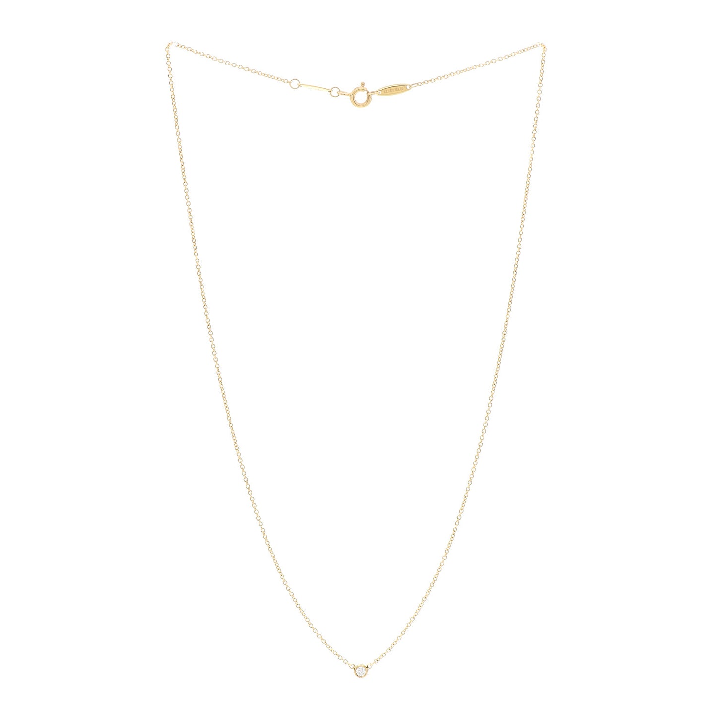 18K Yellow Gold Diamond .05ct Elsa Peretti Diamonds by the Yard Pendant Necklace