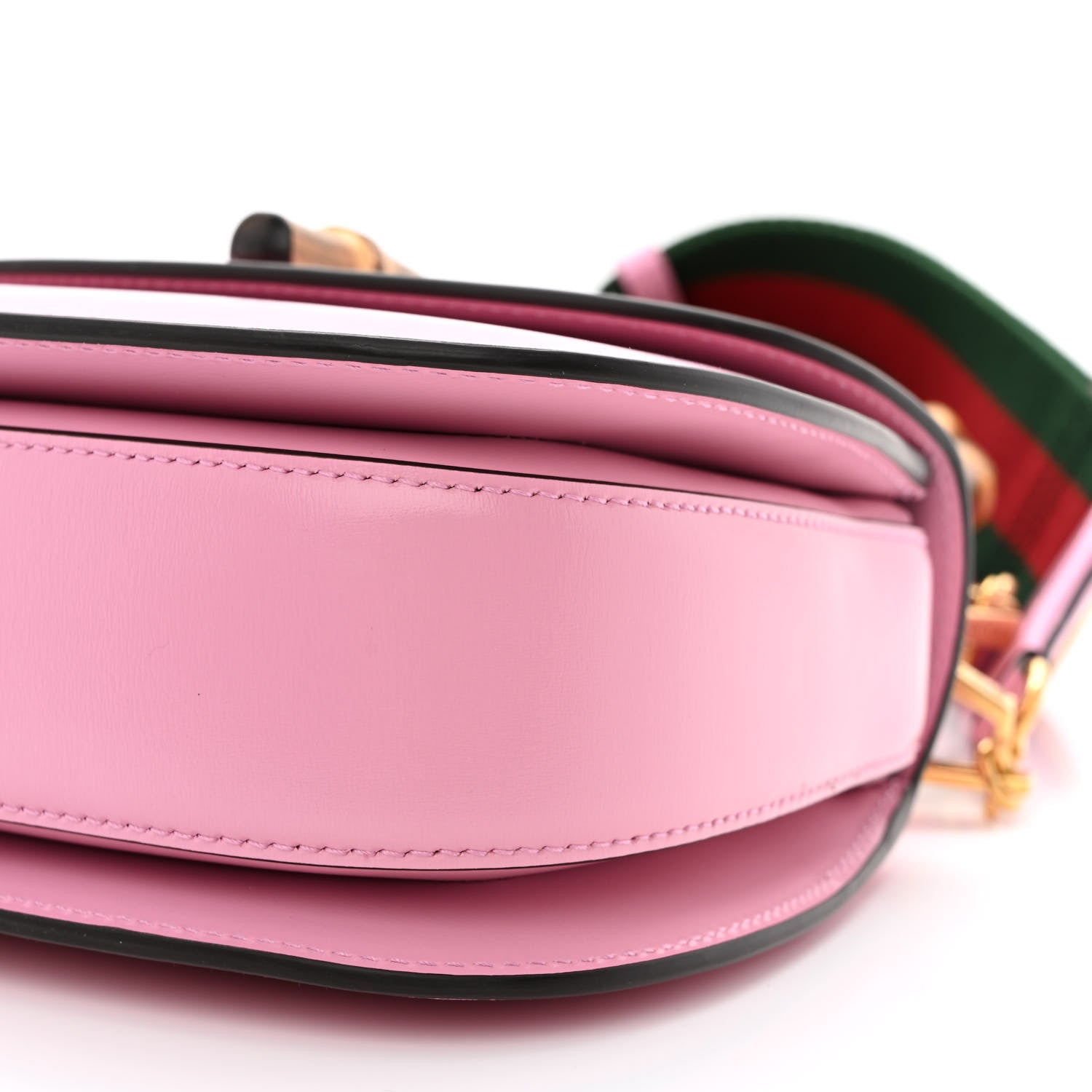Gucci Boarded Dyana Lux Calfskin Web Small Bamboo 1947 Top Handle Bag Nice Pink 11 of 13