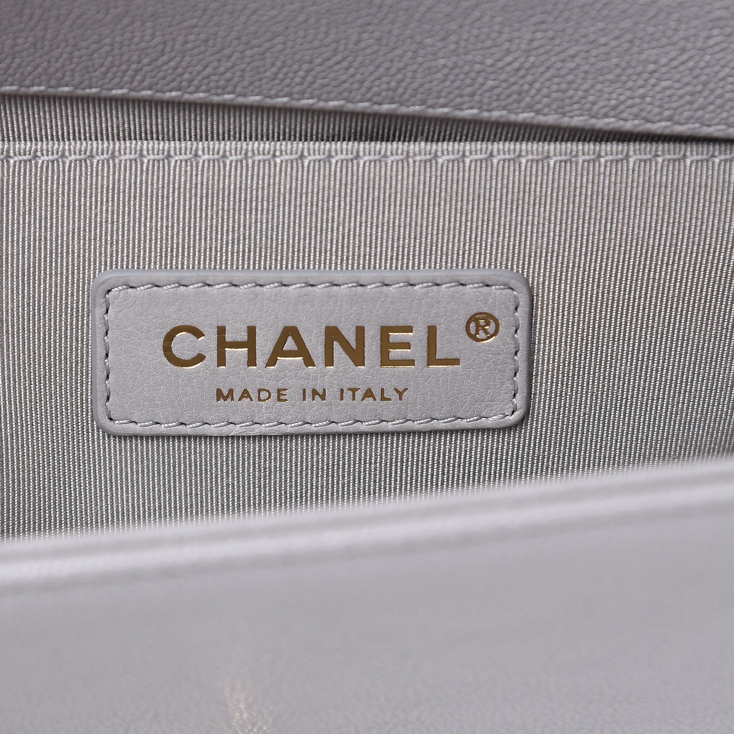 Caviar Quilted Small Boy Flap Light Grey