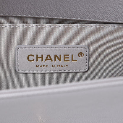 Chanel Caviar Quilted Small Boy Flap Light Grey 6 of 10