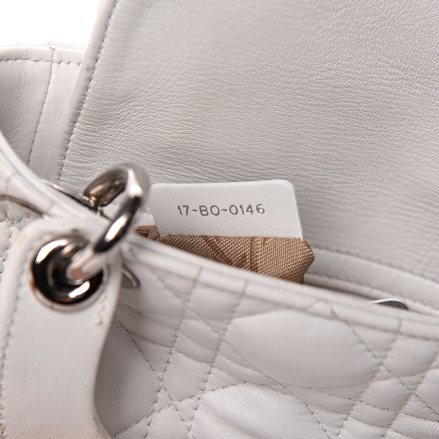 Lambskin Cannage Mini Lady Dior White