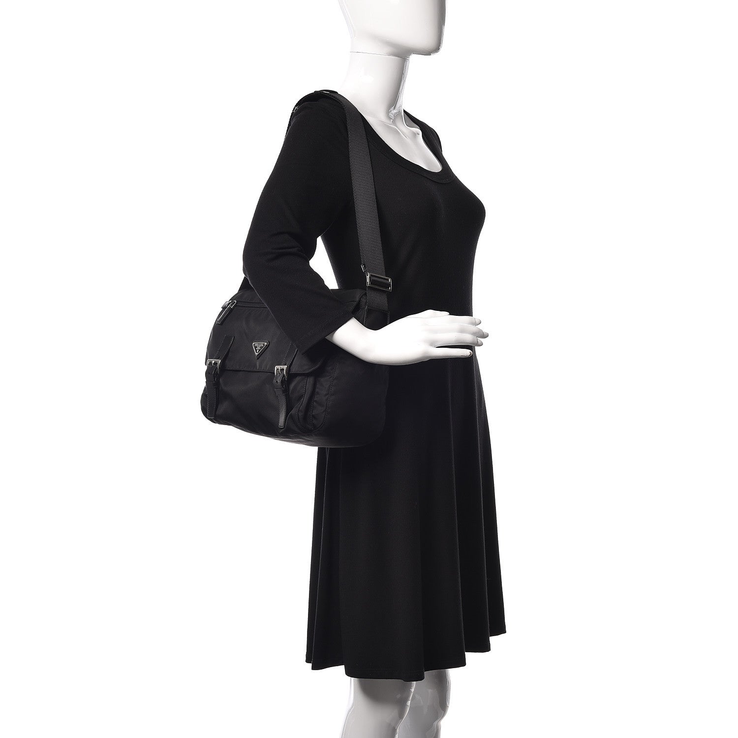 Prada Nylon Vela Messenger Bag Black 2 of 10