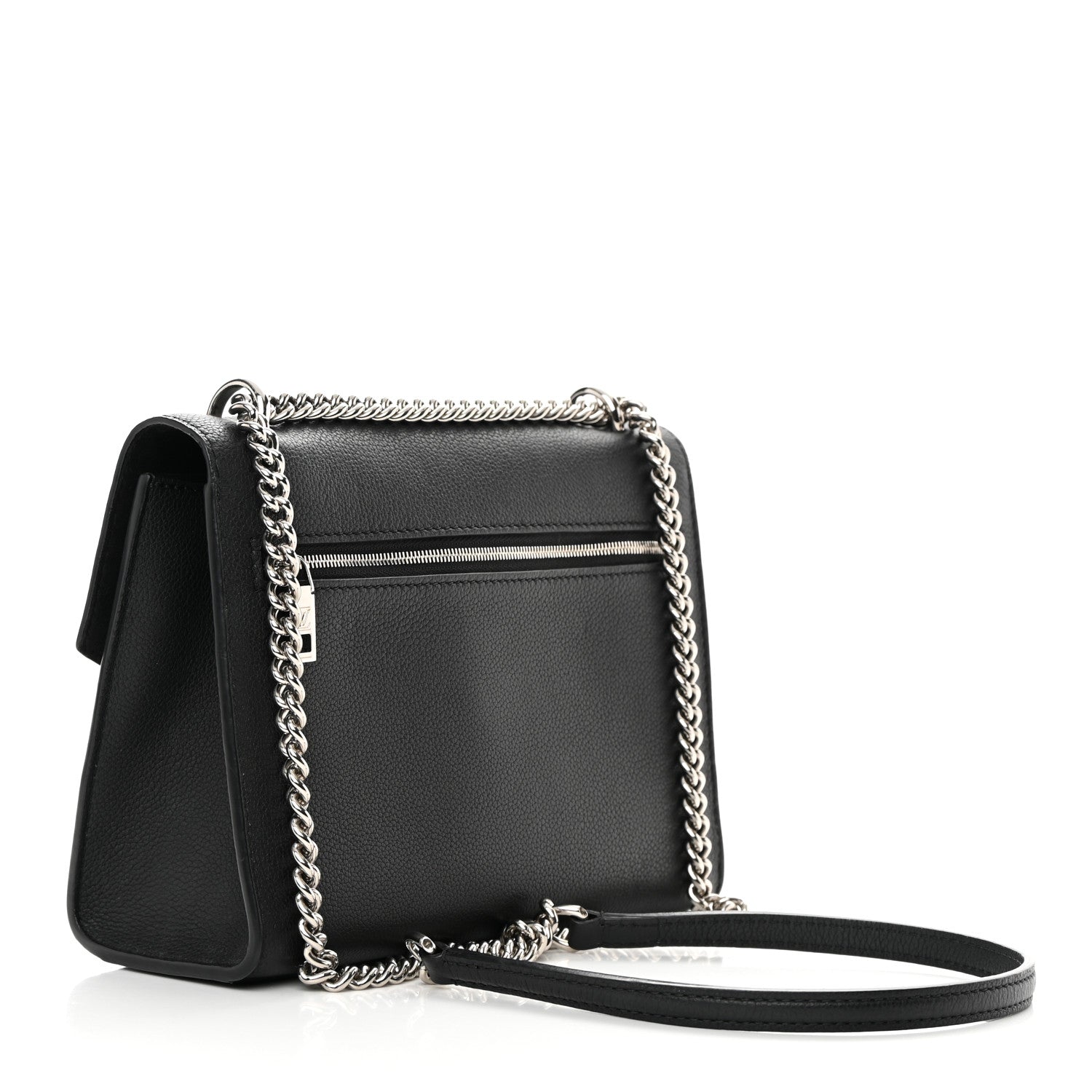 Louis Vuitton Soft Calfskin Mylockme Chain Bag BB Black 3 of 14