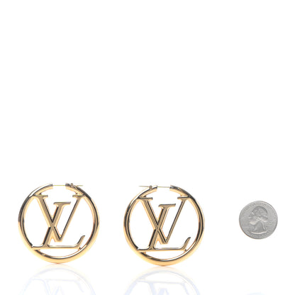 Louis Vuitton Metal Louise Hoop Earrings Gold 2 of 5