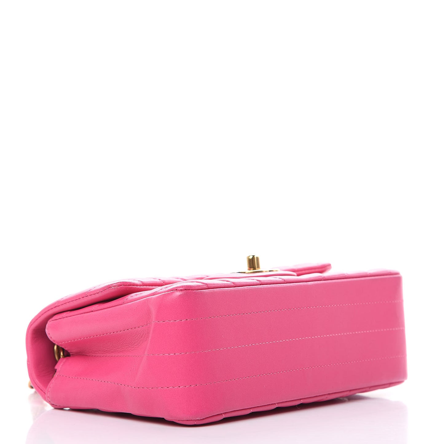 Lambskin Chevron Quilted Mini Rectangular Flap Pink