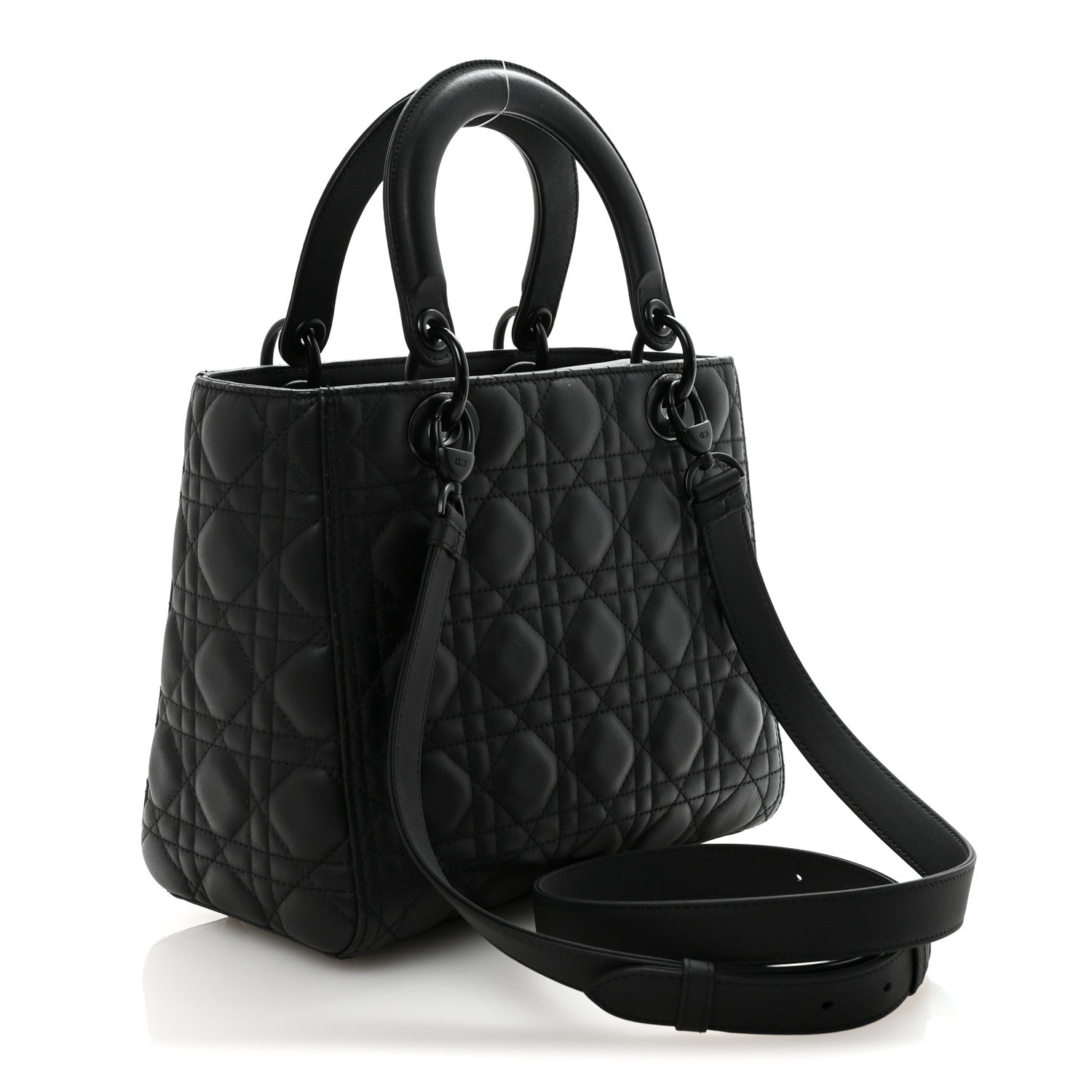 Christian Dior Ultra Matte Calfskin Cannage Medium Lady Dior Black 3 of 9
