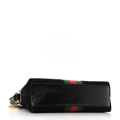 Gucci Suede Patent Web GG Small Ophidia Dome Shoulder Bag Black 4 of 10