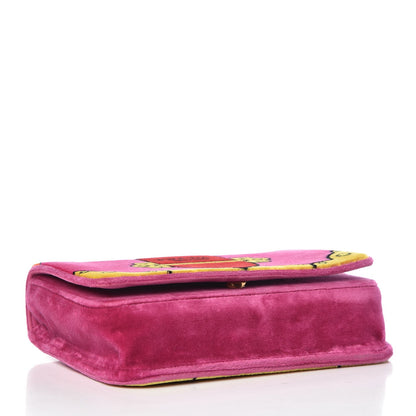Prada Velluto Ricamo Cahier Belt Bag Fuxia 5 of 7