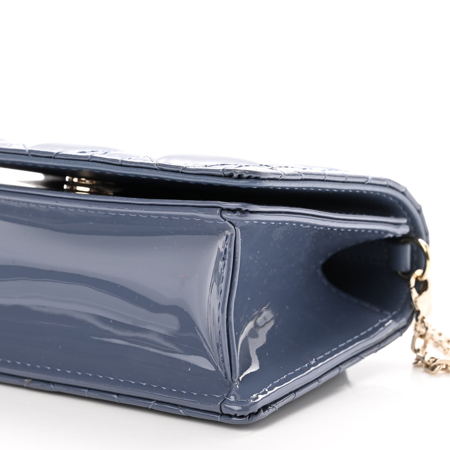 Christian Dior Patent Cannage Nano Lady Dior Pouch Cloud Blue 9 of 9