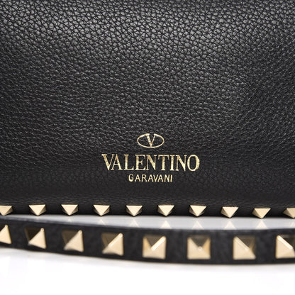 Valentino Garavani Grained Calfskin Small Rockstud Tote Black 9 of 14