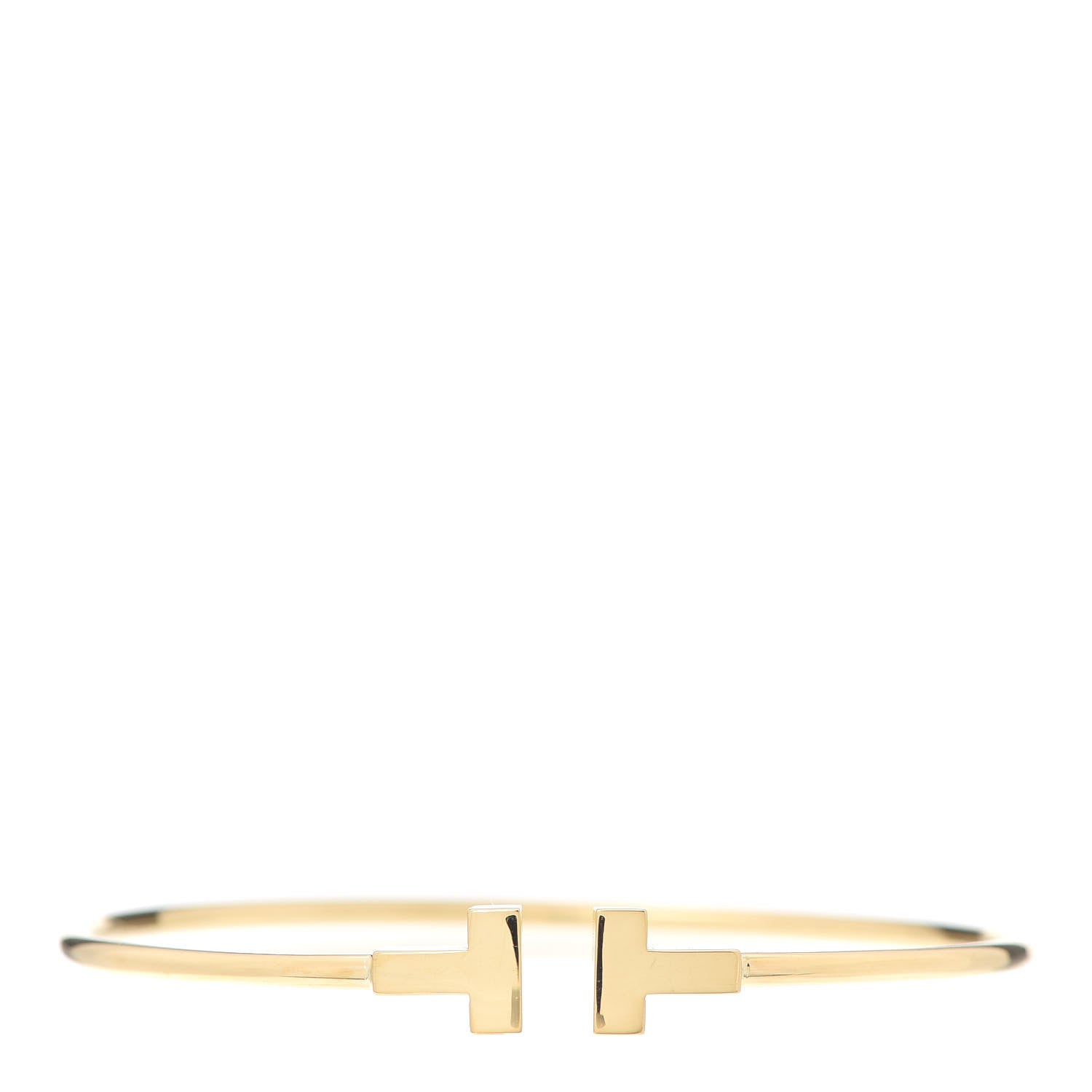 Tiffany 18K Yellow Gold Narrow T Wire Bracelet 1 of 4