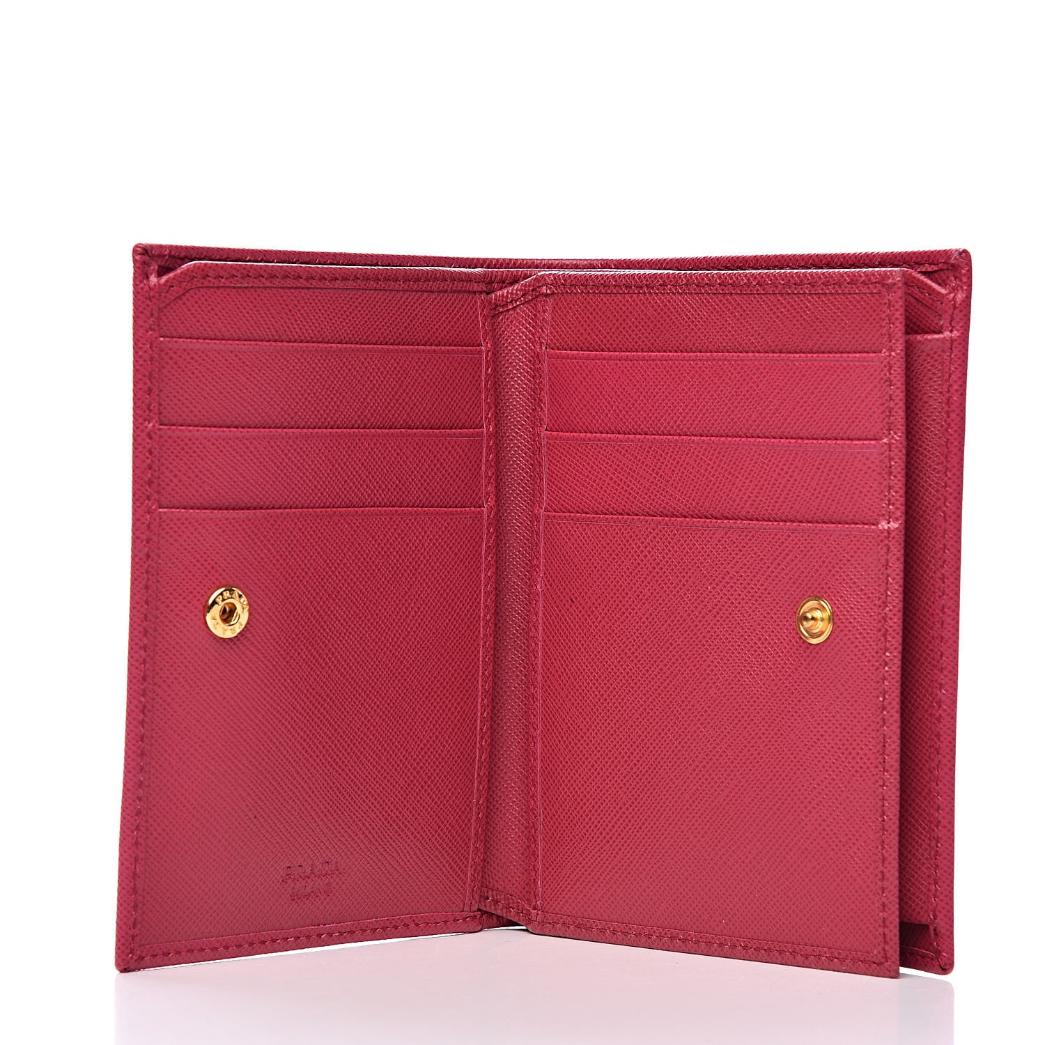 Prada Saffiano Metal Bi-Fold Wallet Ibisco 5 of 9