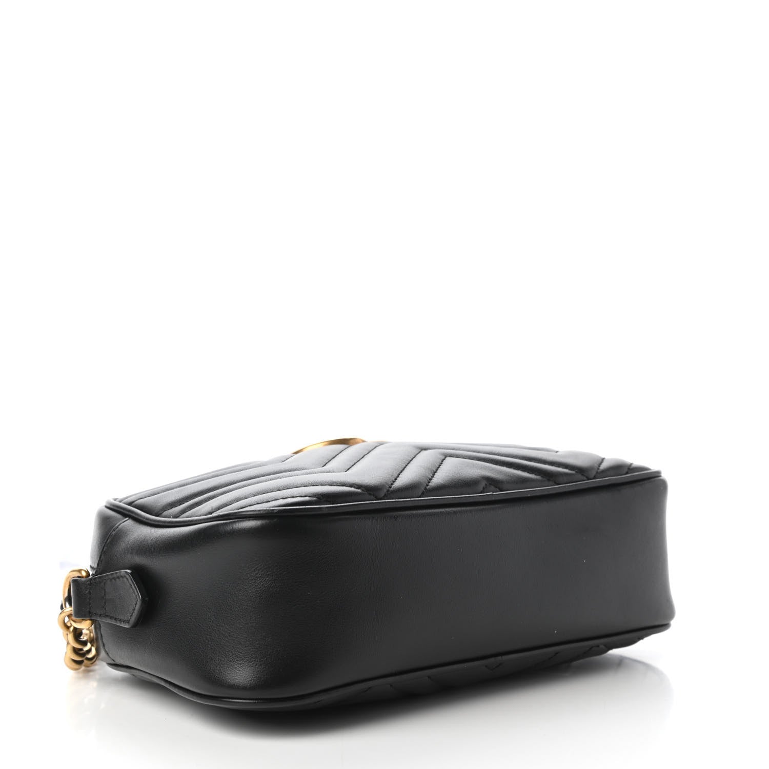 Gucci Calfskin Matelasse Small GG Marmont Chain Shoulder Bag Black 4 of 11