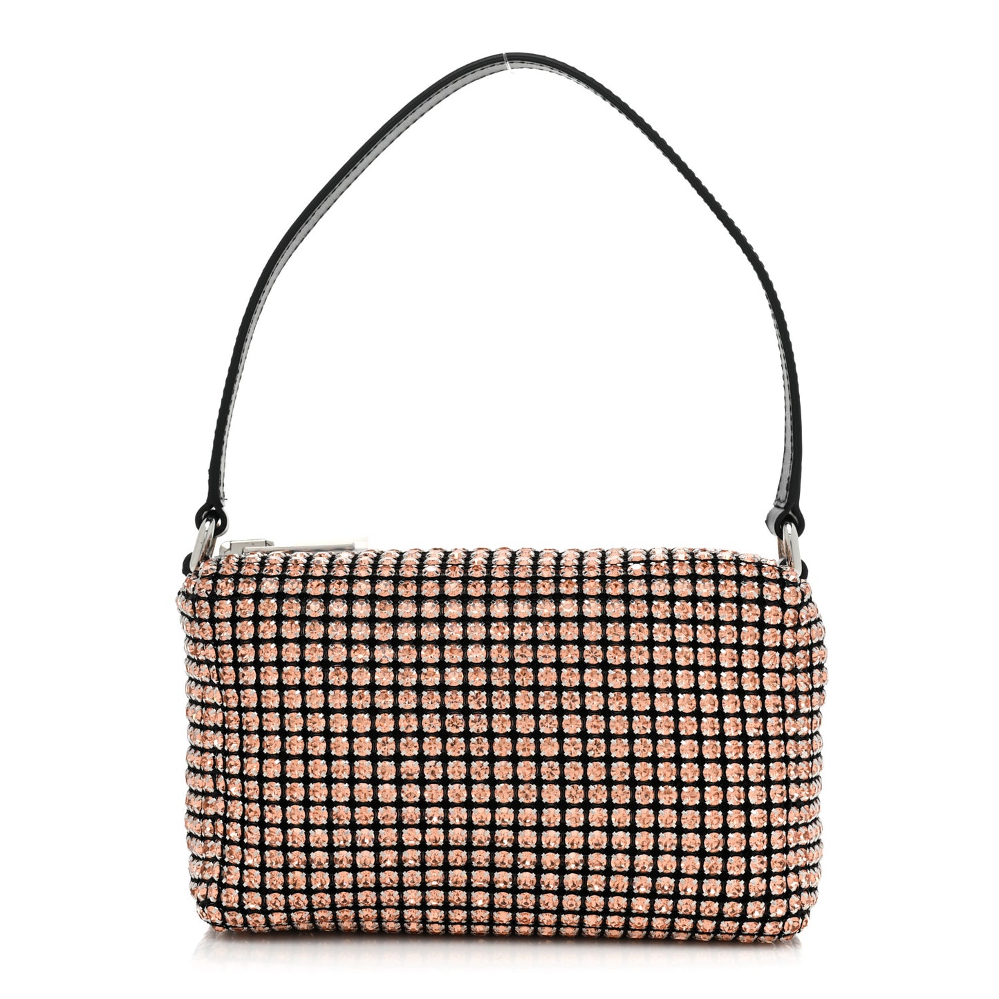 Mesh Crystal Rhinestone Mini Heiress Pouch Faded Neon Orange