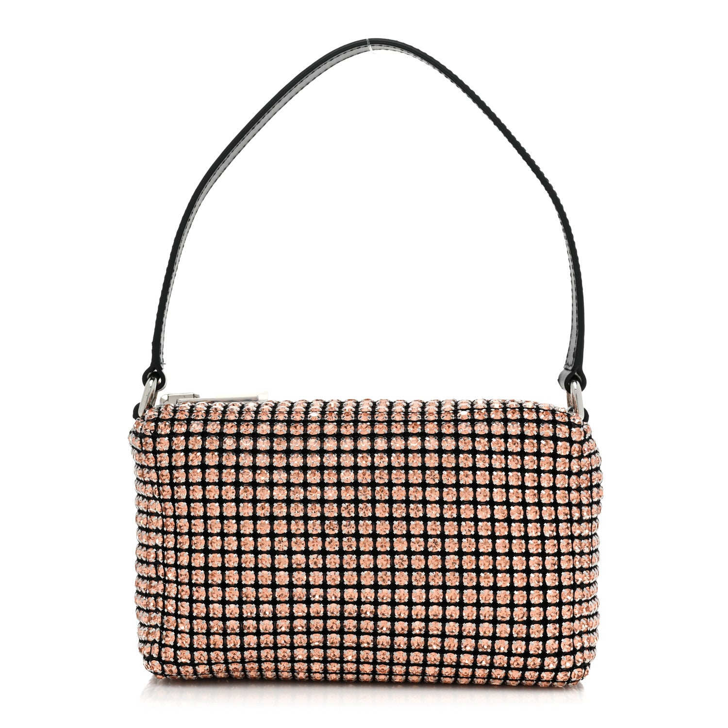 Alexander Wang Mesh Crystal Rhinestone Mini Heiress Pouch Faded Neon Orange 1 of 8